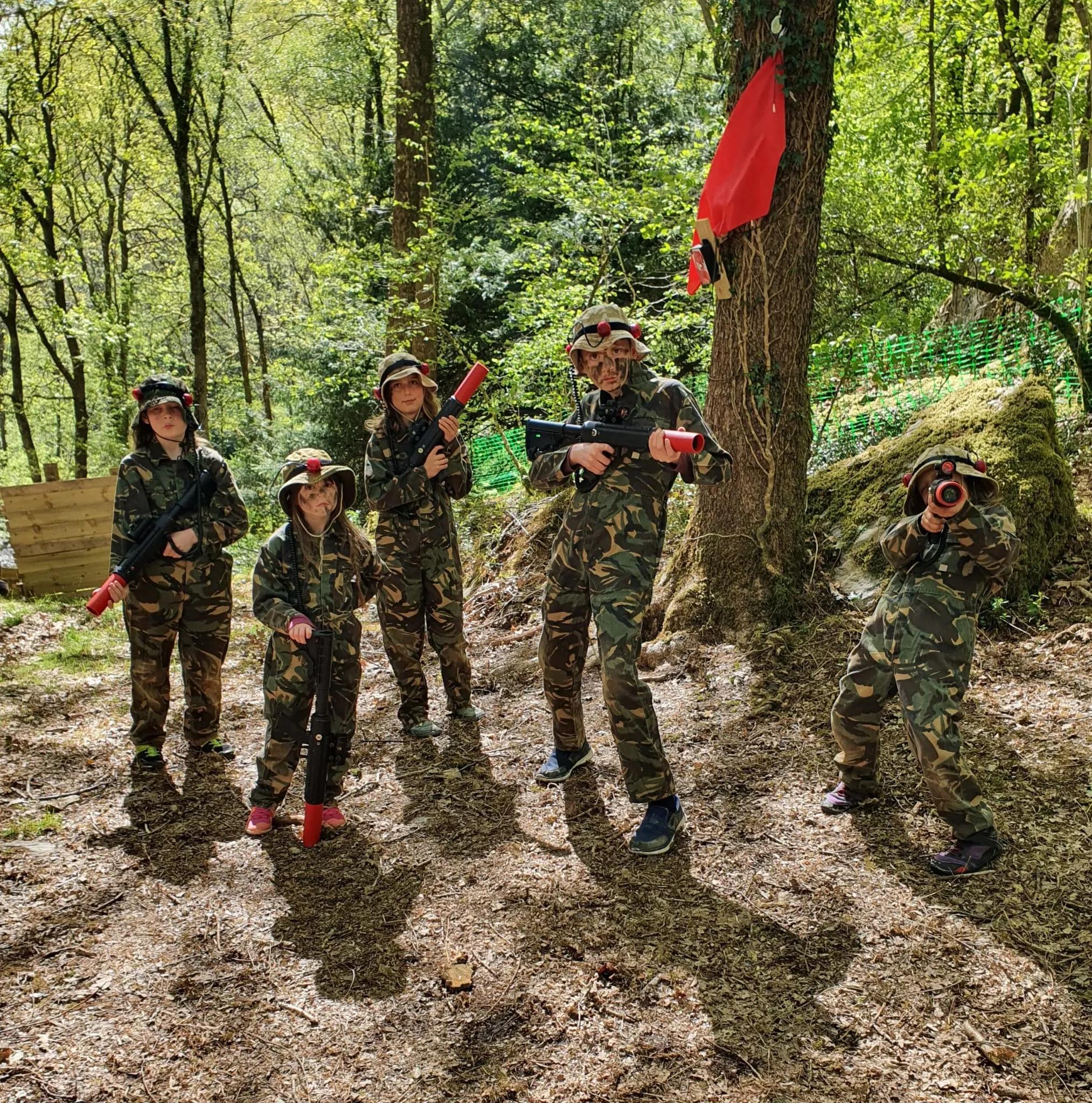 Kids playing laser tag